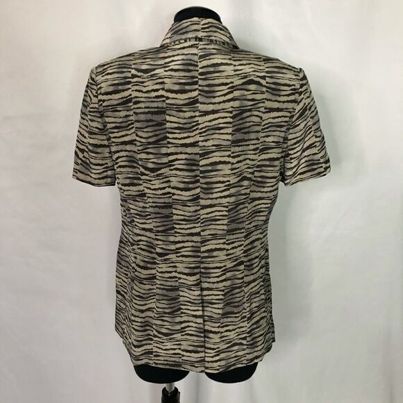 Adrianna Papell Silk Animal Print Blouse - Womens 8P - Picture 2 of 6